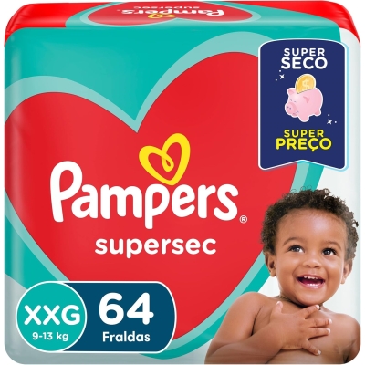 Fralda pampers supersec tamanho xxg 64 unidades