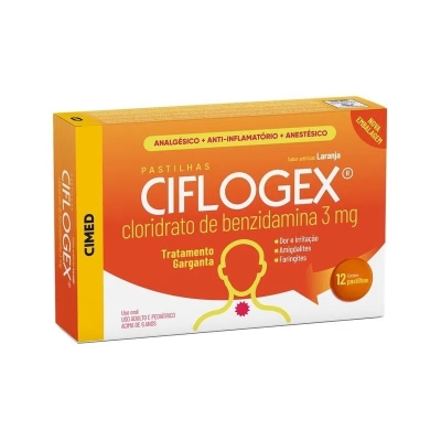 Ciflogex Laranja 3mg Cimed 12 pastilhas