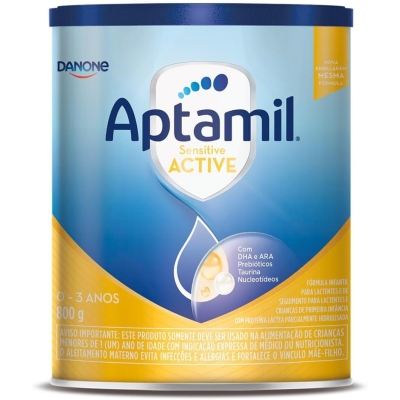 Formula infantil aptamil Sensitive active lata com 800g