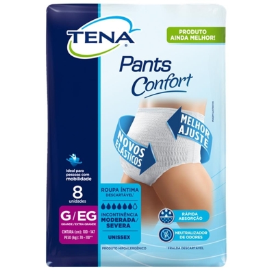 Roupa intima Descartavel Tena Pants confort G/eG, leve 8 pague 7