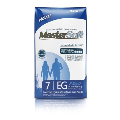 Fralda Geriátrica Masterfral Soft EG, pacote com 7 unidades