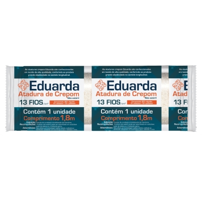 Atadura de crepom eduarda 13 fios, 12 unidades com 6cm x 1,80m cada