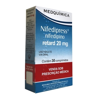 Nifedipress 20mg, caixa com 30 comprimidos de liberacao retardada