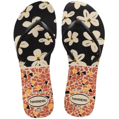 Chinelo Havaianas Flat Mix Bege/Preto 39/40