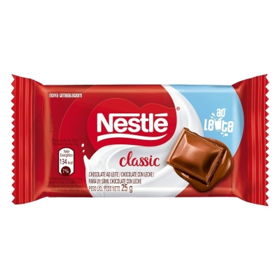 Chocolate nestle classic ao leite 25g