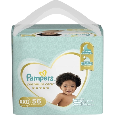 Fralda pampers premium care tamanho xxg 56 unidades (hiper)