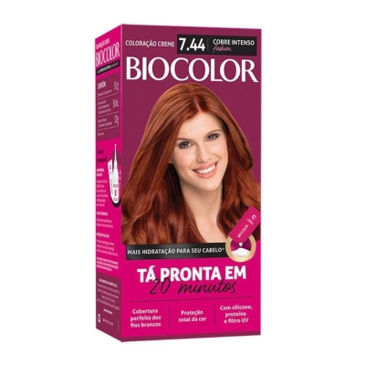 Tintura em creme biocolor mini kit cobre intenso 7.44