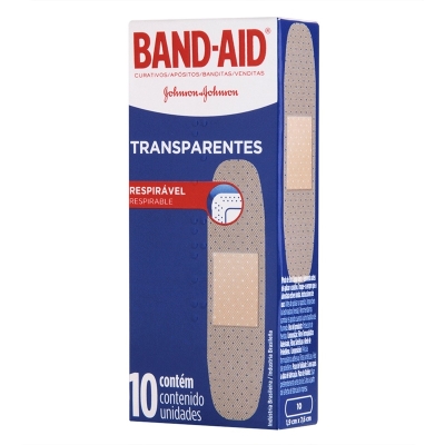 Curativo band aid transparentes 10 unidades