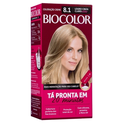 Tintura em creme biocolor mini kit louro claro acinzentado 8.1