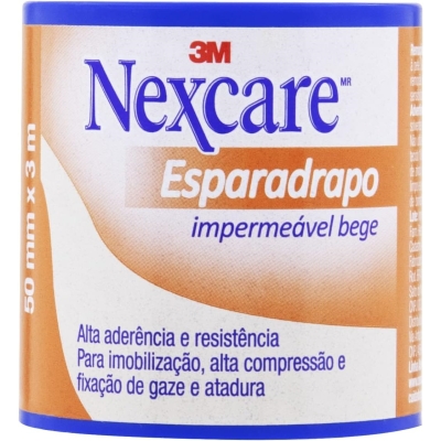 Esparadrapo impermeavel nexcare bege, 50mm x 3m