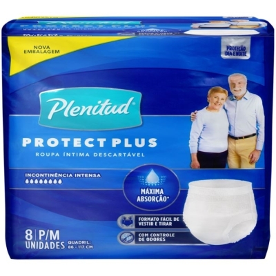 Roupa int plenitud protect plus p/m unissex 8un