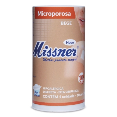 Fita micropore missner branca 10x4.5cm