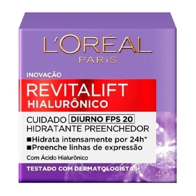 Creme Facial Anti-Idade L'oréal Paris Revitalift Hialurônico Diurno Fps20 49g