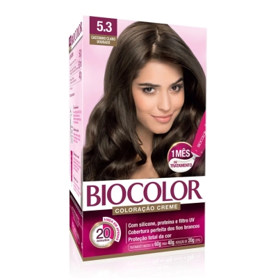 Tintura em creme biocolor mini kit castanho claro dourado 5.3