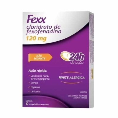 Fexx 120mg 10 comprimidos cimed (fexofenadina)