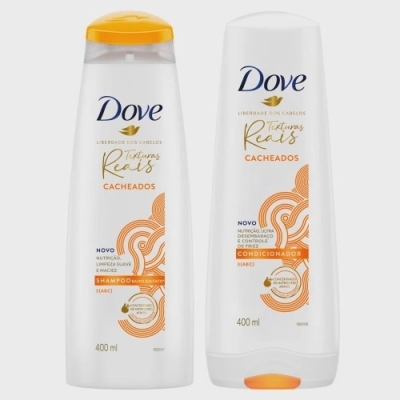 Kit Dove Texturas Reais Cacheados Shampoo 350ml + Condicionador 175ml