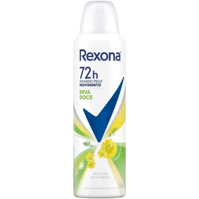 Desodorante antitranspirante aerosol rexona erva doce 150ml