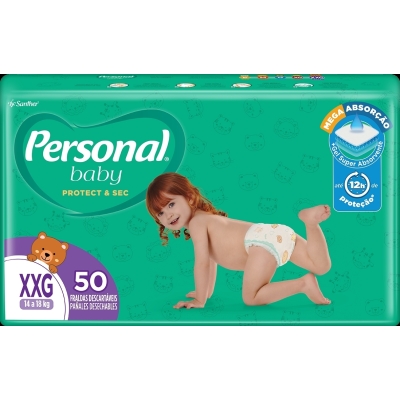 Fralda personal baby protect sec tamanho xxg 50un (hiper)