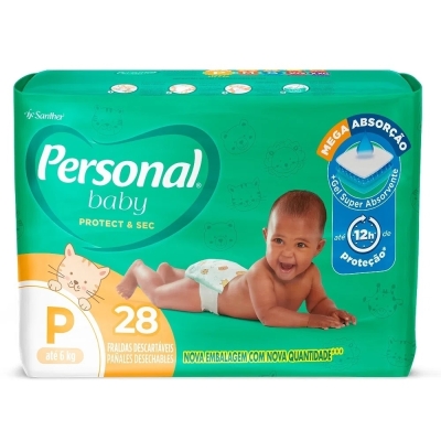 Fralda personal baby protect sec tamanho p 28 unidades (jumbo)