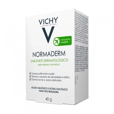 Sabonete Dermatologico Vichy normaderm Pele oleosa e acneica barra, 1 unidade com 40g