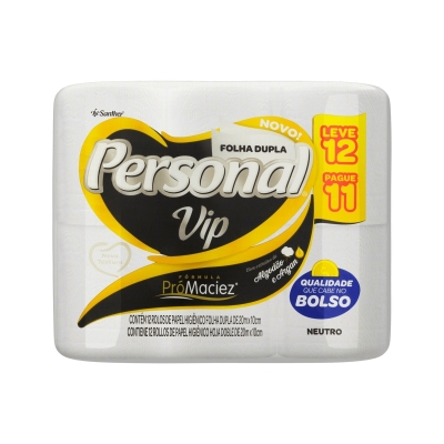 Papel Higiênico Personal Vip Folha Dupla 20 Metros Leve 12 Pague 11