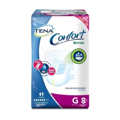 Fralda geriatrica tena confort biofral g 8 unidades 