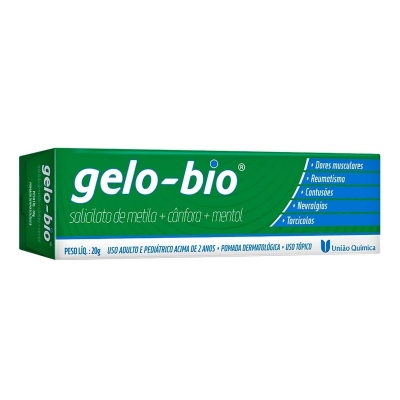 Gelo-bio pomada 20g uniao quimica (salicilato de metila+canfora+mentol)