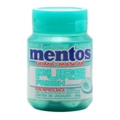 Chiclete mentos garrafa pure fresh wintergreen56g