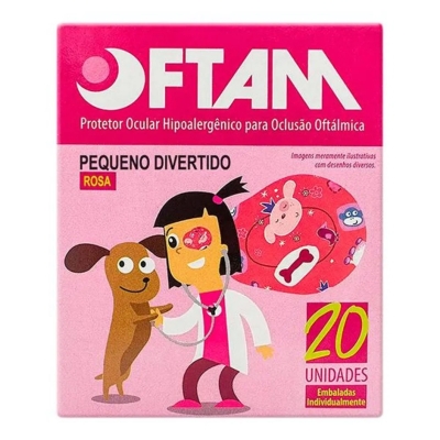 Protetor ocular oftam P, divertido feminino com 20 unidades