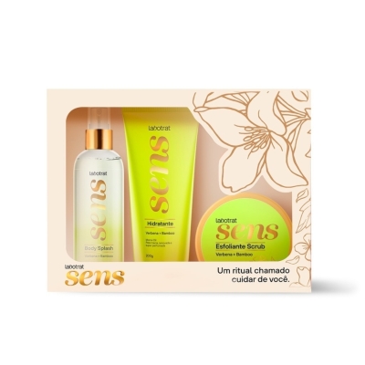 Kit sens labotrat hidratante + esfoliante + body splash verbena e bamboo