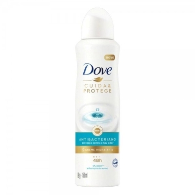 Desodorante antitranspirante Feminino Dove cuida e protege, antibacteriano, aerossol, 1 unidade com 150mL