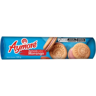 Biscoito recheado aymore sabor morango 120g