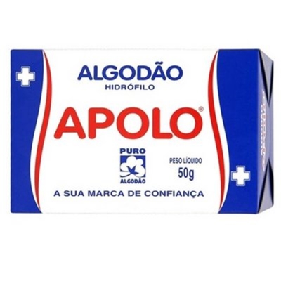 Algodao apolo caixa, branco com 50g