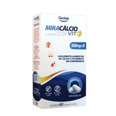 Miracálcio Vitd 500mg com 60 Comprimidos