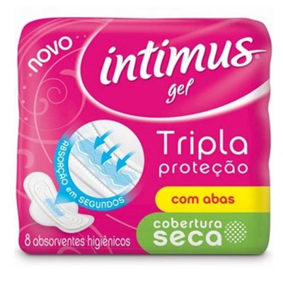 Absorvente intimus tripla protecao seca c/abas 8un