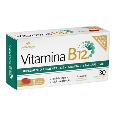 Vitamina B12 750mg 30 Cápsulas