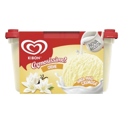 Sorvete Kibon cremosissimo creme, pote com 1,5L