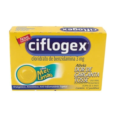 Ciflogex pastilha mel/limao 12past,