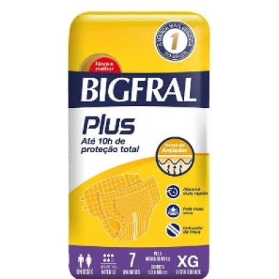 Fralda geriatrica bigfral derma plus xg 7 unidades