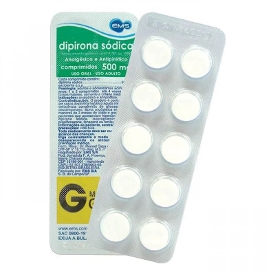 Dipirona sodica 500mg 10 comprimidos ems