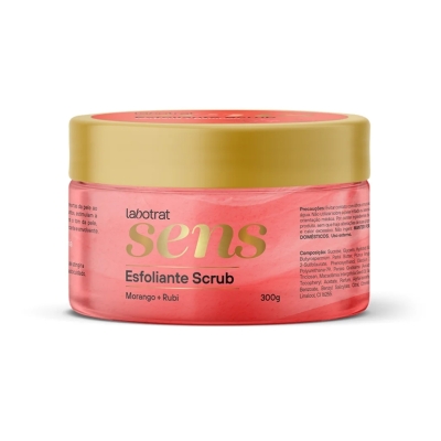 Esfoliante scrub morango e rubi sens 300g labotrat