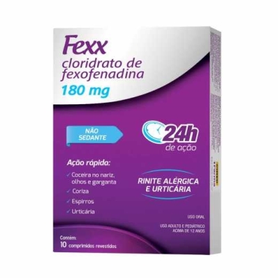 Fexx 180mg 10 comprimidos cimed (fexofenadina)