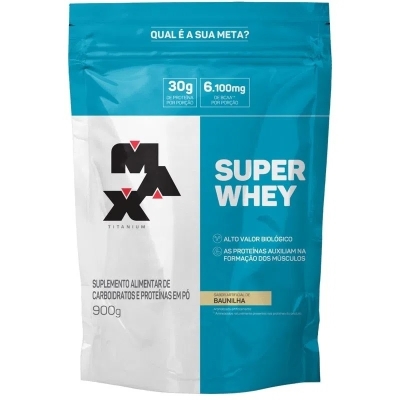 Whey 100% max titanium baunilha refil 900g