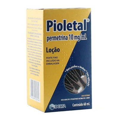 Pioletal 10mg/mL, caixa com 1 frasco com 60mL de locao de uso dermatologico