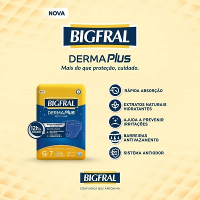 Fraldas Adultos Geriátrica Bigfral Derma Plus Noturna G 7 un