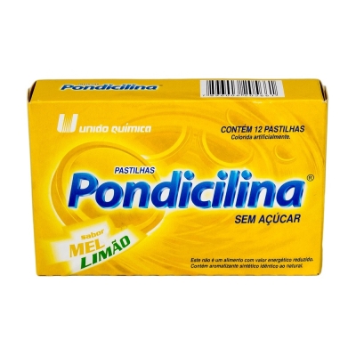 Pondicilina mel-limao 12 pastilhas uniao quimica