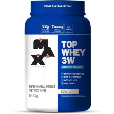 Top whey 3w + performance baunilha pote 900g