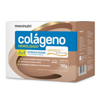 Colageno hidrolisado verisol 2em1 sabor natural 30 saches,