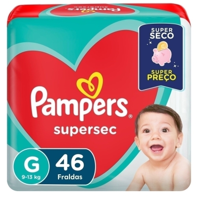 Fralda pampers supersec tamanho g 46 unidades (hiper)