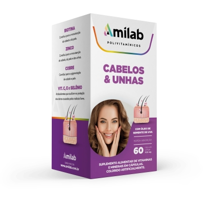 Amilab Cabelos e Unhas 60 capsulas